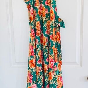 Green and Orange Casual Dress